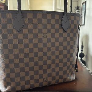 Louis Vuitton Neverfull MM Brown Checkered Tote